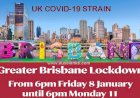 Brisbane to go into three-day lockdown