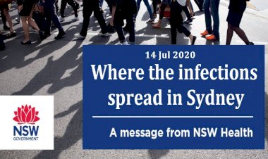 NSW Health department press release and where the infections spread