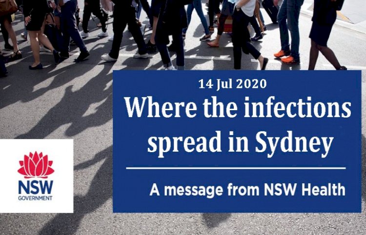 NSW Health department press release and where the infections spread