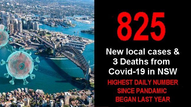 825 new cases in NSW amid plans for lockdown protest
